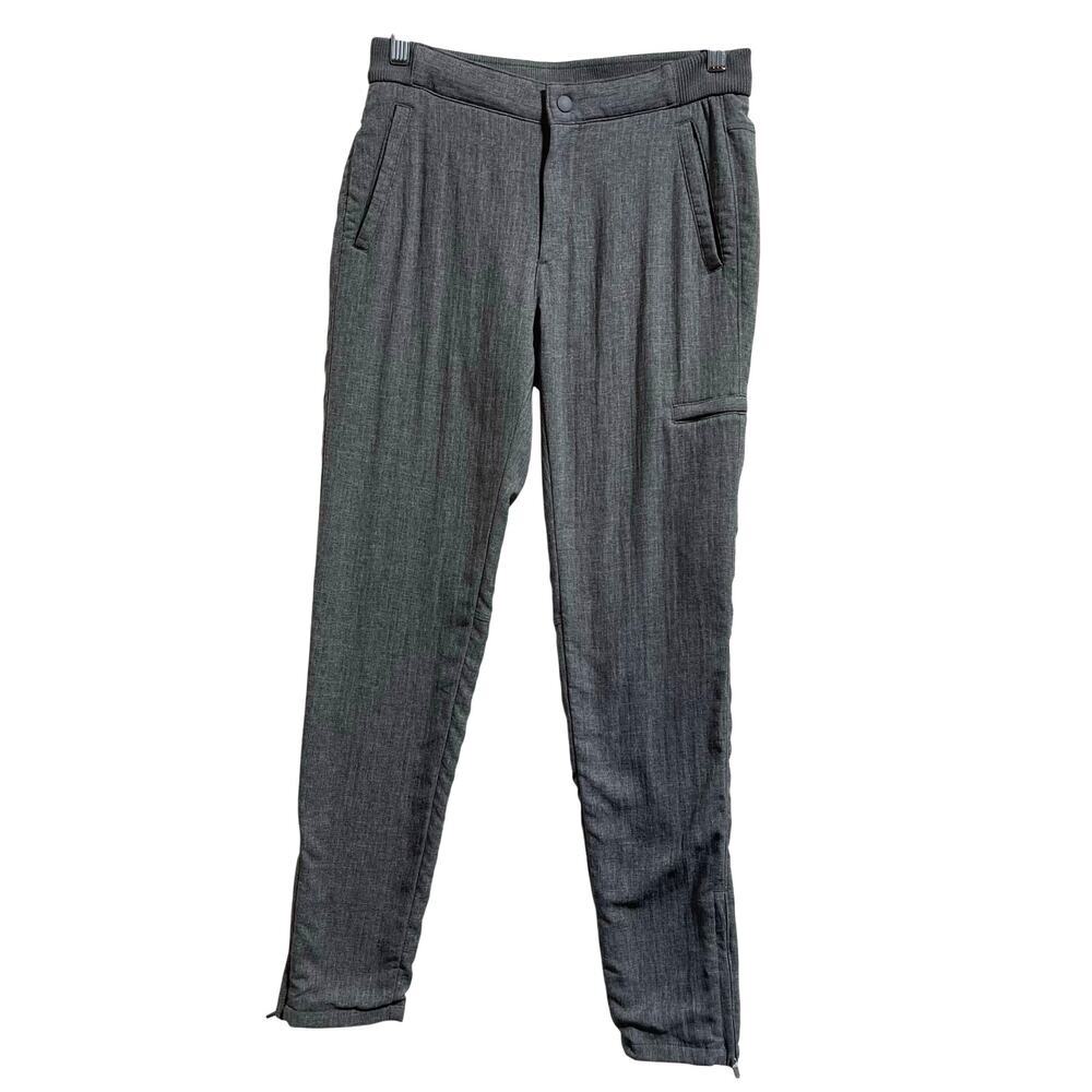 Uniqlo Gray Fleece Lined Cargo Zip Ankle Drawstring Pant Men's Sz XS